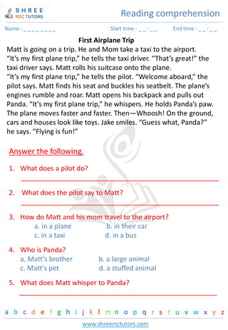 Grade 2  English worksheet: Reading comprehension