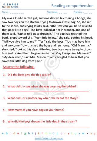 Grade 2  English worksheet: Reading comprehension