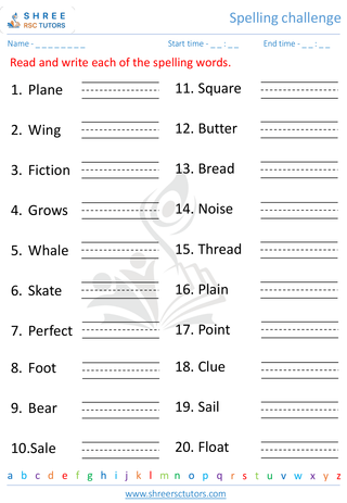 Grade 2  English worksheet: Spelling challenge