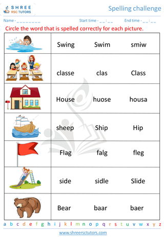 Grade 2  English worksheet: Spelling challenge