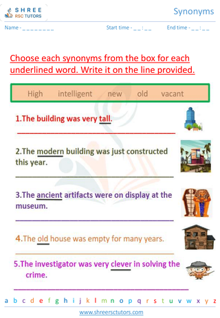 Grade 2  English worksheet: Synonyms