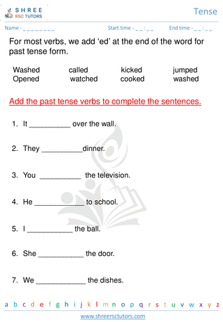 Grade 2  English worksheet: Tense