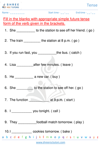 Grade 2  English worksheet: Tense