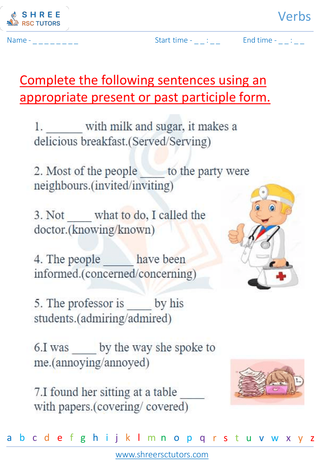 Grade 2  English worksheet: Verbs