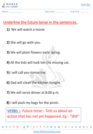 Grade 2  English worksheet: Verbs