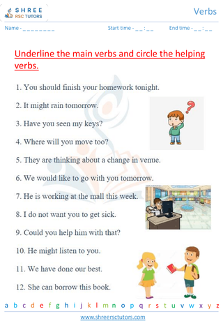 Grade 2  English worksheet: Verbs