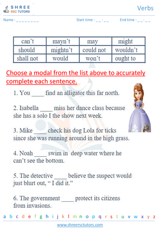 Grade 2  English worksheet: Verbs