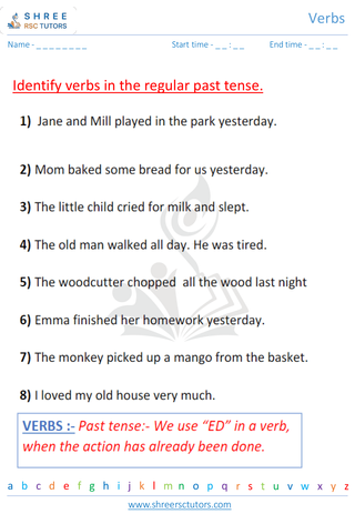 Grade 2  English worksheet: Verbs