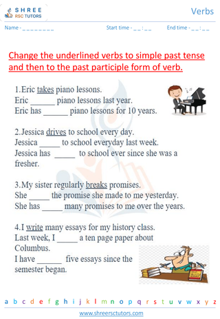 Grade 2  English worksheet: Verbs