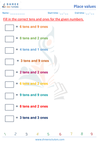 Grade 2  Maths worksheet: Positional notation - Place Values - expanded form