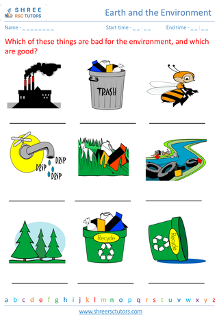 Grade 2  Science worksheet: Earth and the Environment - Recognizing different environment