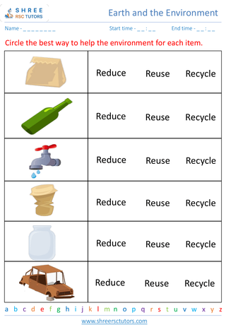 Grade 2  Science worksheet: Earth and the Environment - Recognizing different environment