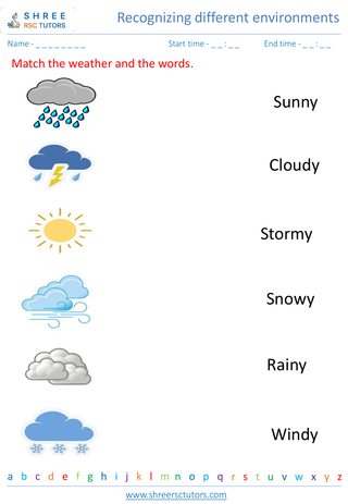 Grade 2  Science worksheet: Earth and the Environment - Weather and seasons