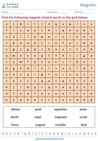 Grade 2  Science worksheet: Magnets - Introduction to magnets