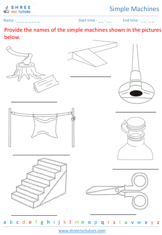 Grade 2  Science worksheet: Simple Machines - Basic understanding of how simple machines work