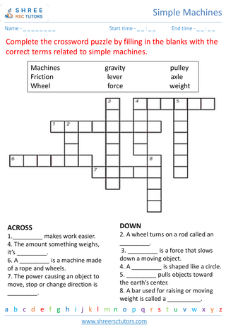 Grade 2  Science worksheet: Simple Machines - Introduction to simple machines