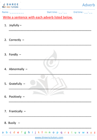 Grade 3  English worksheet: Adverb