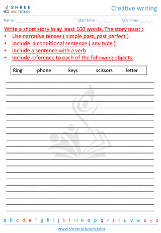 Grade 3  English worksheet: Creative writing & Application writing