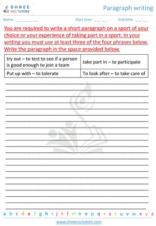 Grade 3  English worksheet: Paragraph writing