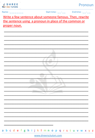 Grade 3  English worksheet: Pronoun