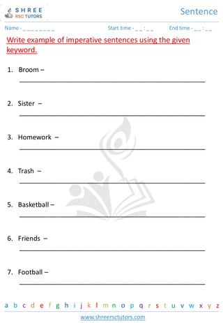 Grade 3  English worksheet: Sentence
