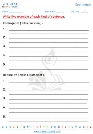 Grade 3  English worksheet: Sentence