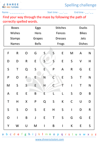 Grade 3  English worksheet: Spelling challenge