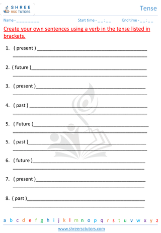 Grade 3  English worksheet: Tense