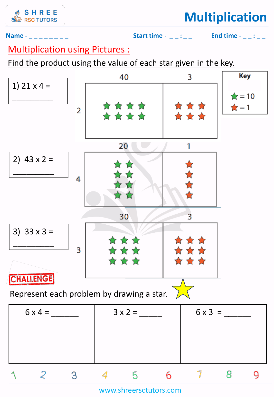 Multiplication using pictures worksheets for Grade 3 Maths | shree rsc ...