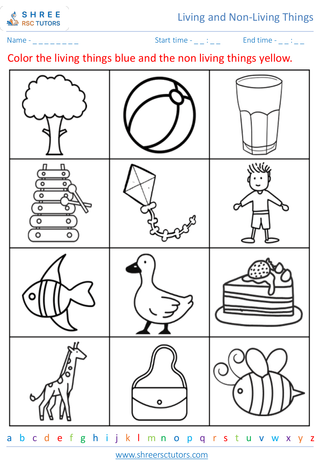 Grade 3  Science worksheet: Living and Non-Living Things - Differentiating between living and non-living things