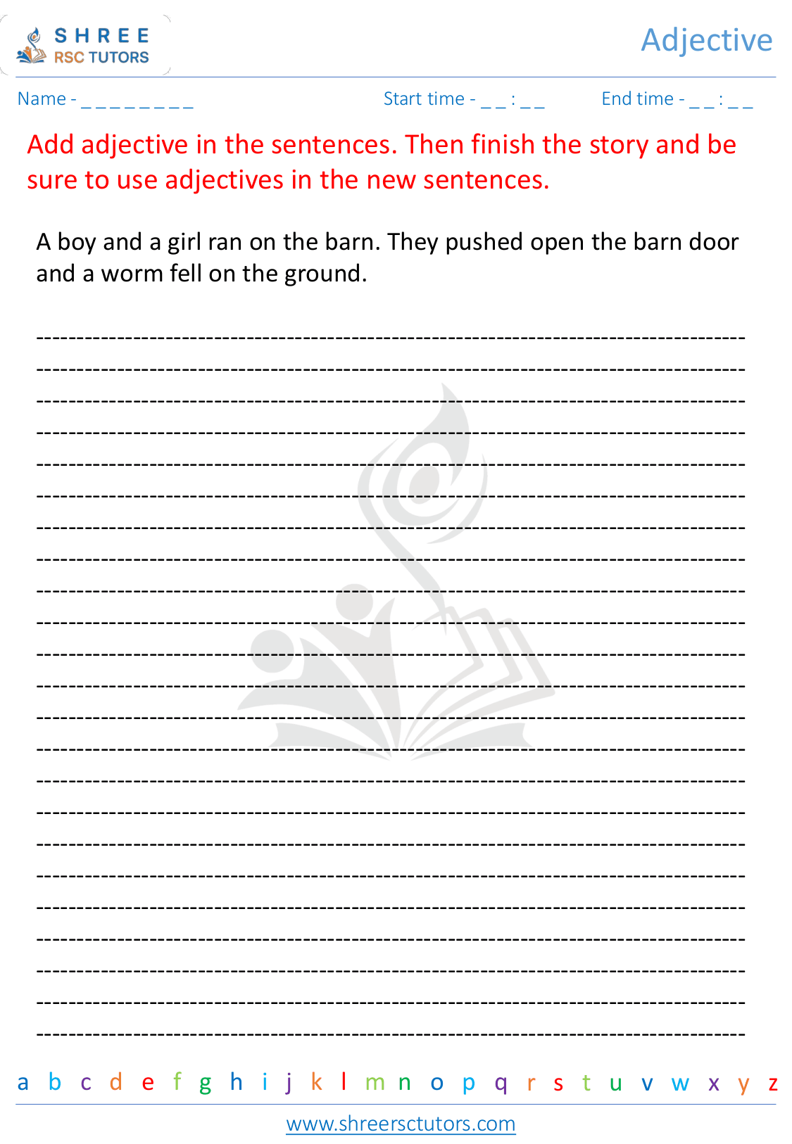 Adjectives worksheets for Grade 4 English | shree rsc tutors