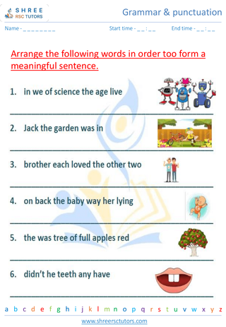 Grade 4  English worksheet: Grammar & punctuation