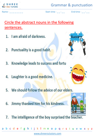 Grade 4  English worksheet: Grammar & punctuation