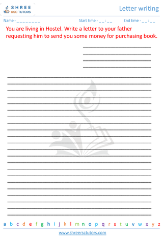 Grade 4  English worksheet: Letter writing & Essay writing