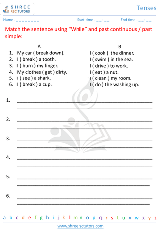 Grade 4  English worksheet: Tense