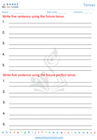 Grade 4  English worksheet: Tense