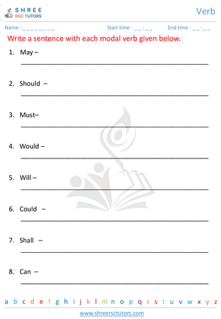 Grade 4  English worksheet: Verbs