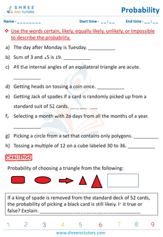 Grade 4  Maths worksheet: Basics of probability - Make predictions and combinations