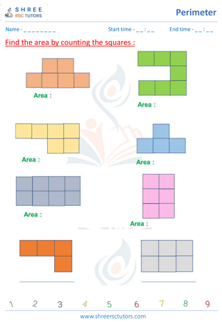 Grade 4  Maths worksheet: Dimensions of 2D figures - Area and perimeter of 2d shapes