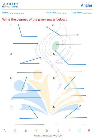 Grade 4  Maths worksheet: Explore angles - Estimating angle measures