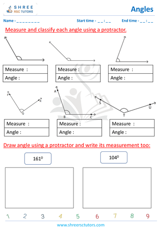 Grade 4  Maths worksheet: Explore angles - Estimating angle measures