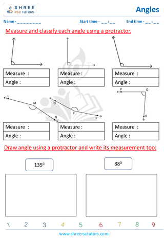 Grade 4  Maths worksheet: Explore angles - Estimating angle measures