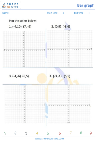 Grade 4  Maths worksheet: Statistics representations - Plotting points