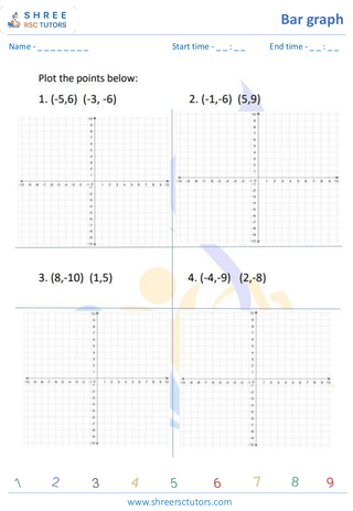 Grade 4  Maths worksheet: Statistics representations - Plotting points