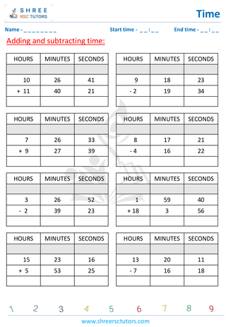 Grade 4  Maths worksheet: Time application - Adding and subtracting time