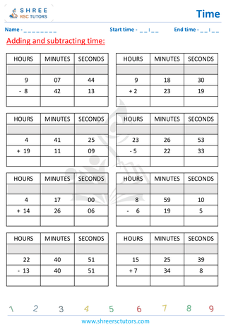 Grade 4  Maths worksheet: Time application - Adding and subtracting time