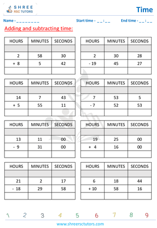 Grade 4  Maths worksheet: Time application - Adding and subtracting time