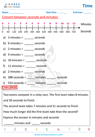 Grade 4  Maths worksheet: Time application - Time conversion