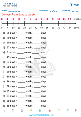 Grade 4  Maths worksheet: Time application - Time conversion