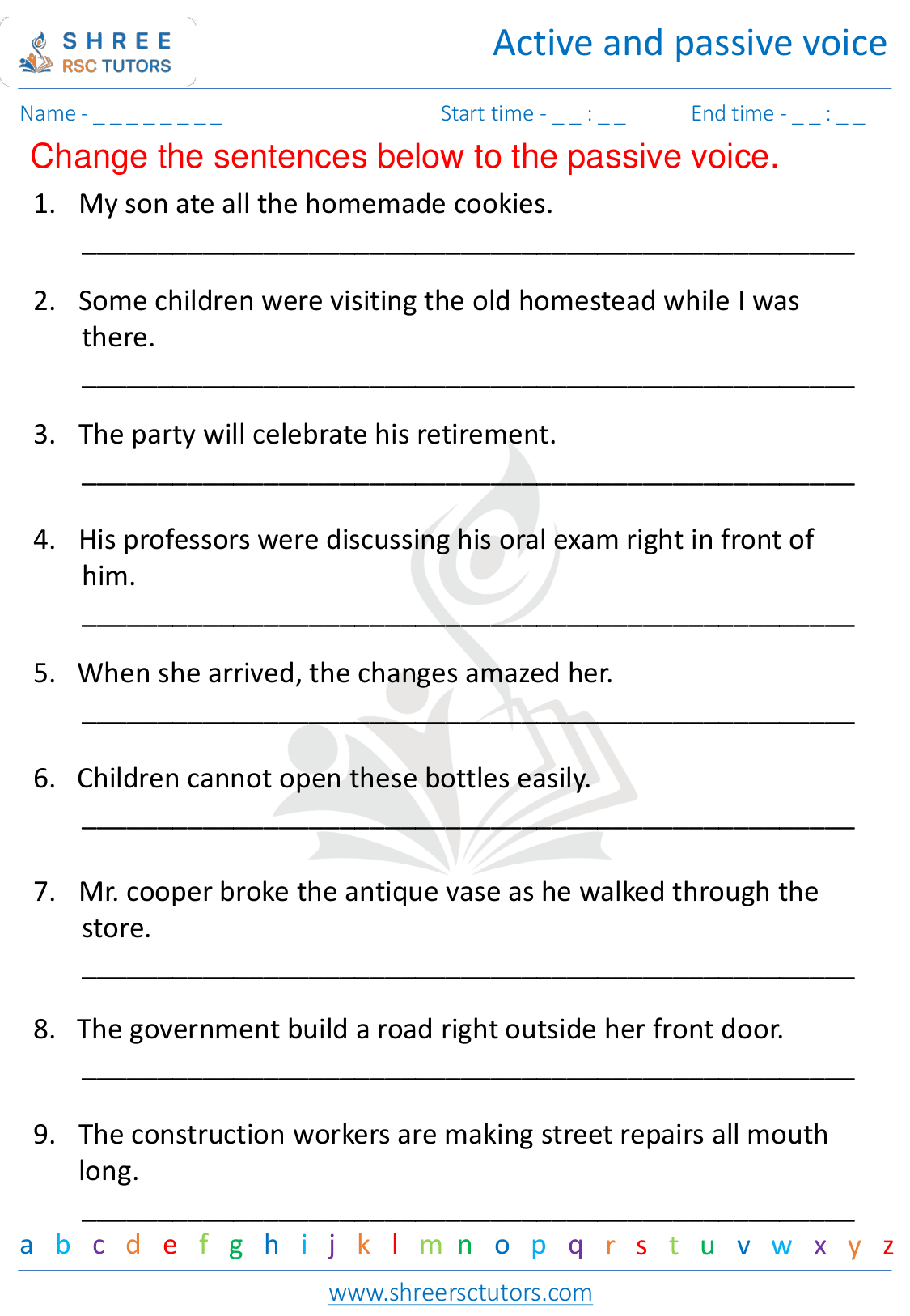 Grade 5  English worksheet: Active & passive voice